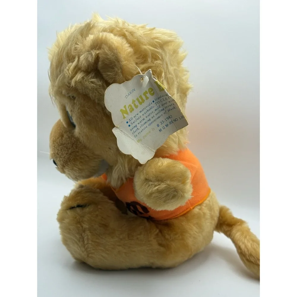 Vintage 1979 Dakin Lion Orange Plush Green Vtg Plastic Large Eyes Las‎ Vegas MGM